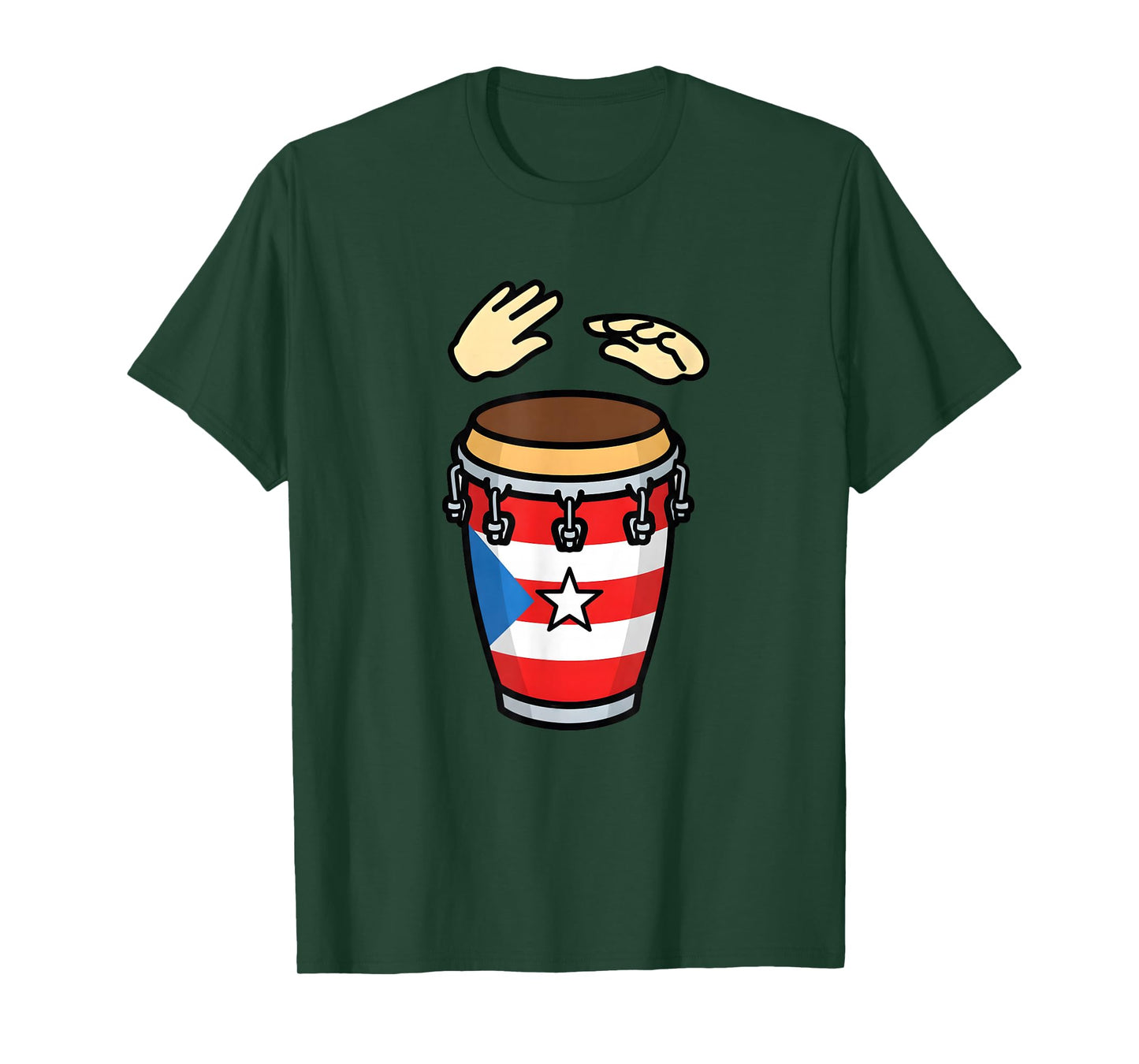 Puerto Rican Flag Conga Drum Latin Percussion T-Shirt