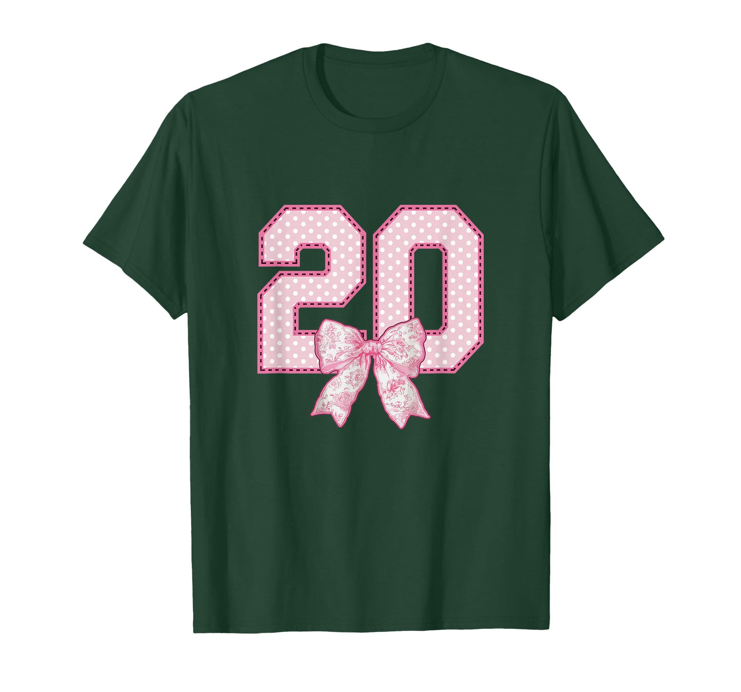 20th Birthday Shirt Women Coquette Bow 20 Year Old Birthday T-Shirt