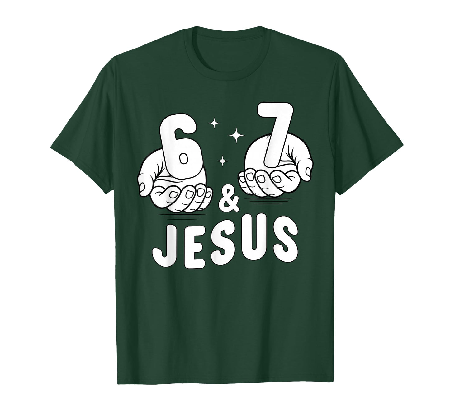 Christian 67 Hands Funny 6 7 Meme for Kids Boys Religious T-Shirt
