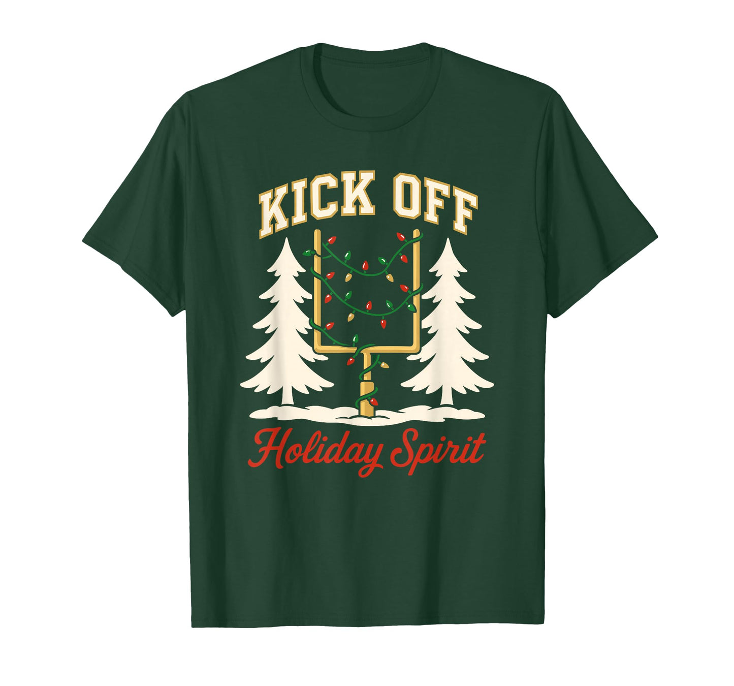 Kick Off Holiday Spirit Christmas Football T-Shirt