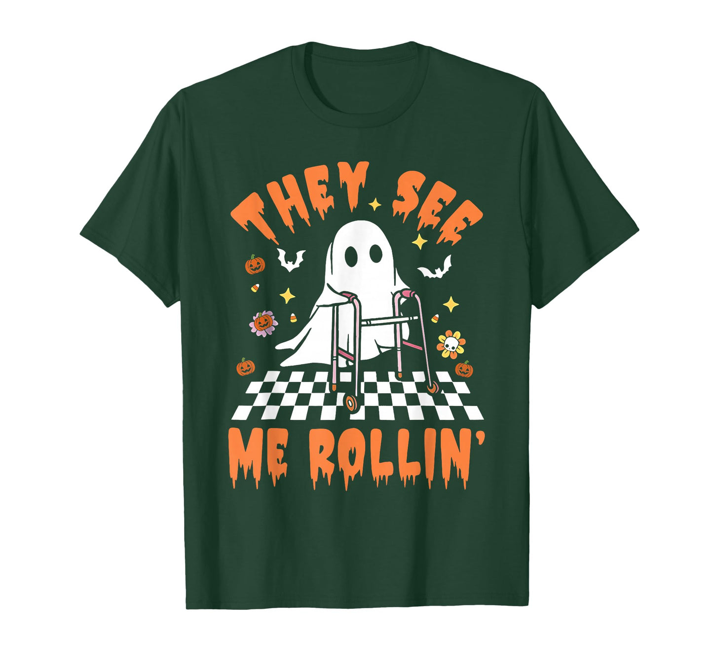 Physical Therapy Halloween They See Me Rolling Spooky PT PTA T-Shirt