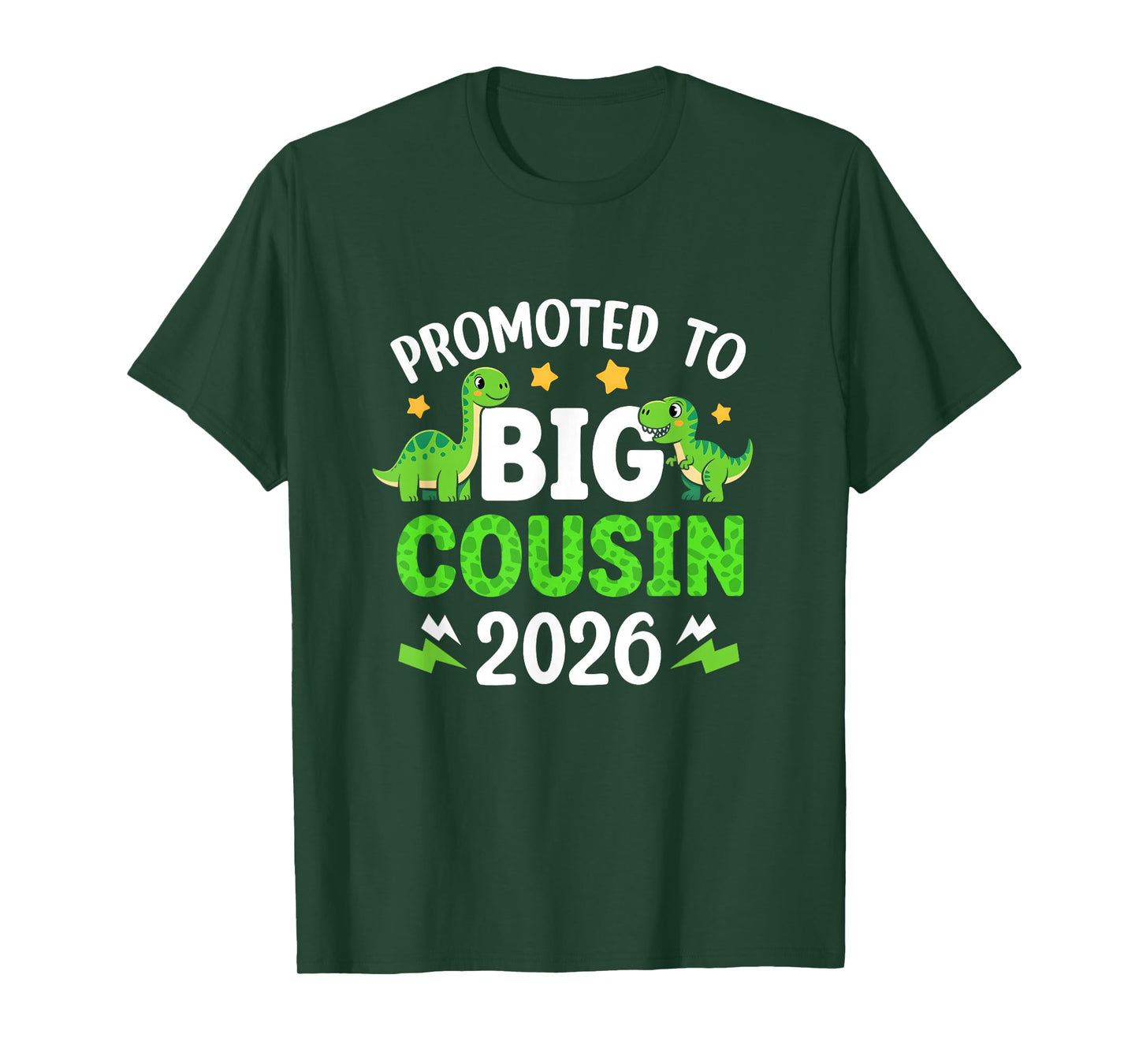 Promoted to Big Cousin 2026 T-Rex Dinosaur Boys T-Shirt