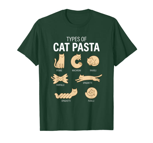 Funny Types of Cat Pasta Cute Kawaii Cat Lover Men Women T-Shirt
