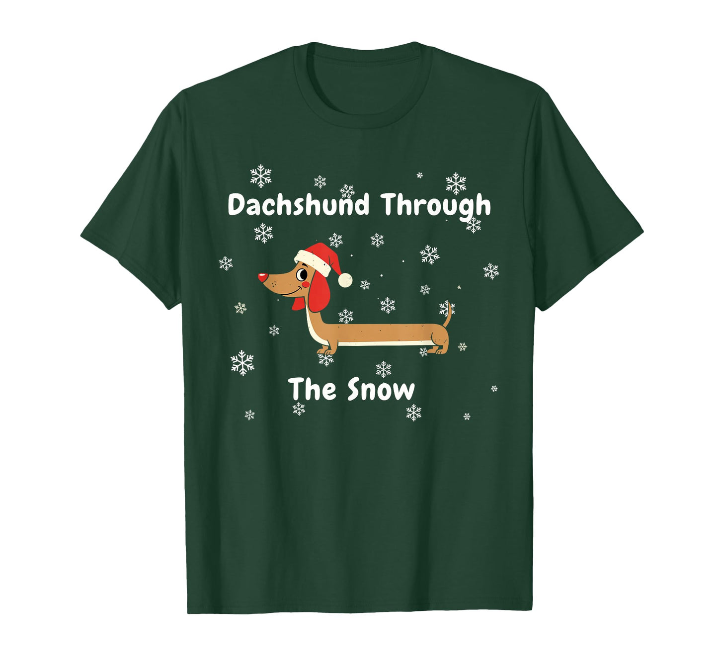Dachshund Christmas Pajamas Shirt Dachshund Through The Snow T-Shirt