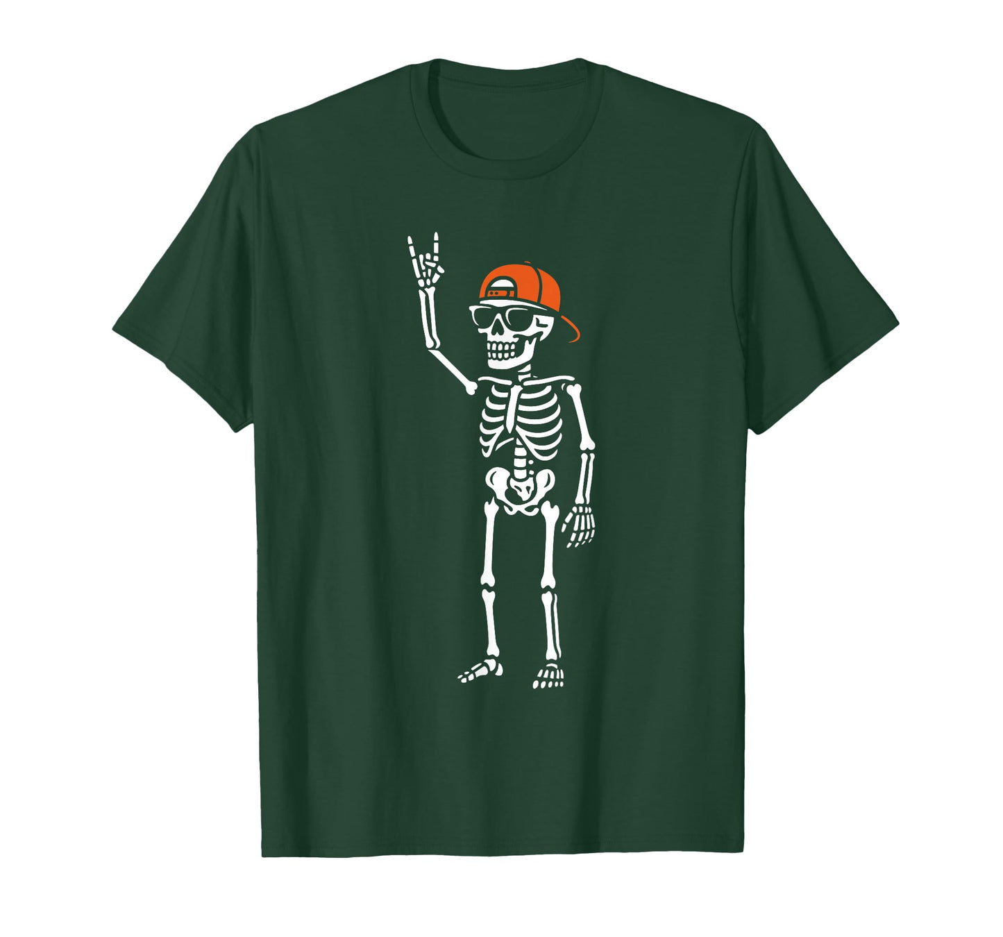 Skeleton Rock Music Men Women Kids Funny Halloween T-Shirt