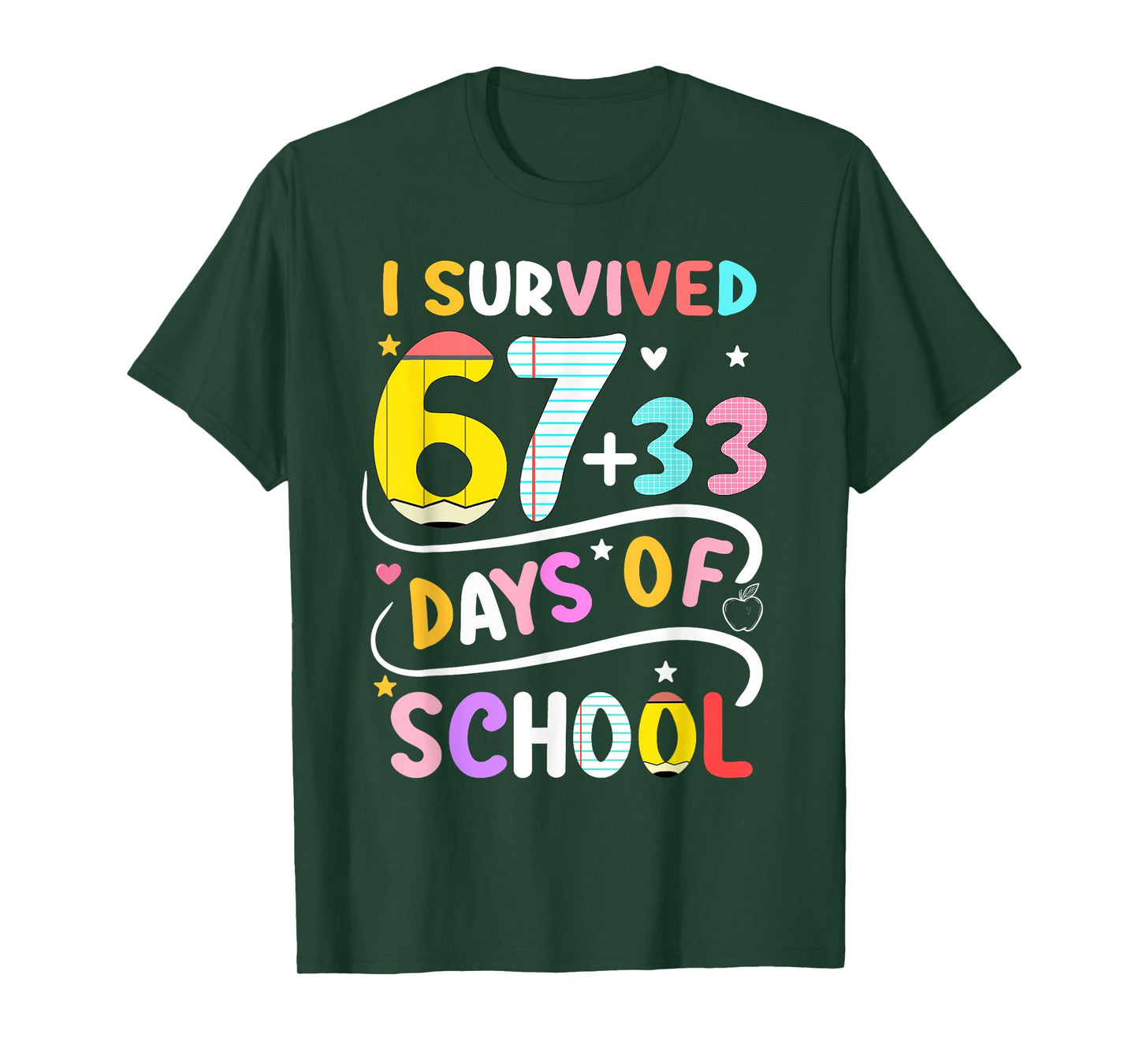 I Survived 100 Days of School Smarter 67 Teacher Boys Girls T-Shirt
