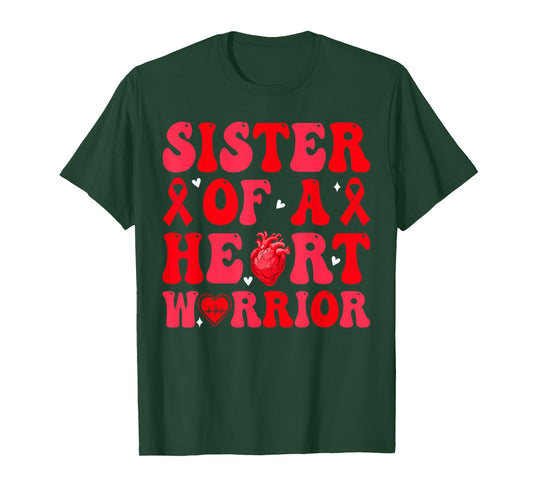 Sister of A Heart Warrior Heart Disease Awareness Mom Mother T-Shirt