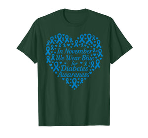 in November We Wear Blue Diabetes Awareness T-Shirt
