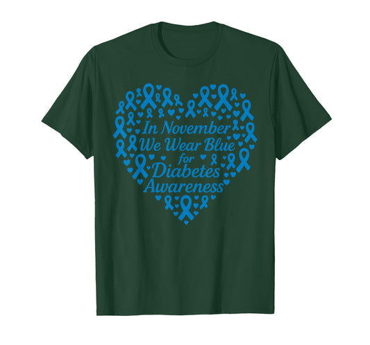 in November We Wear Blue Diabetes Awareness T-Shirt