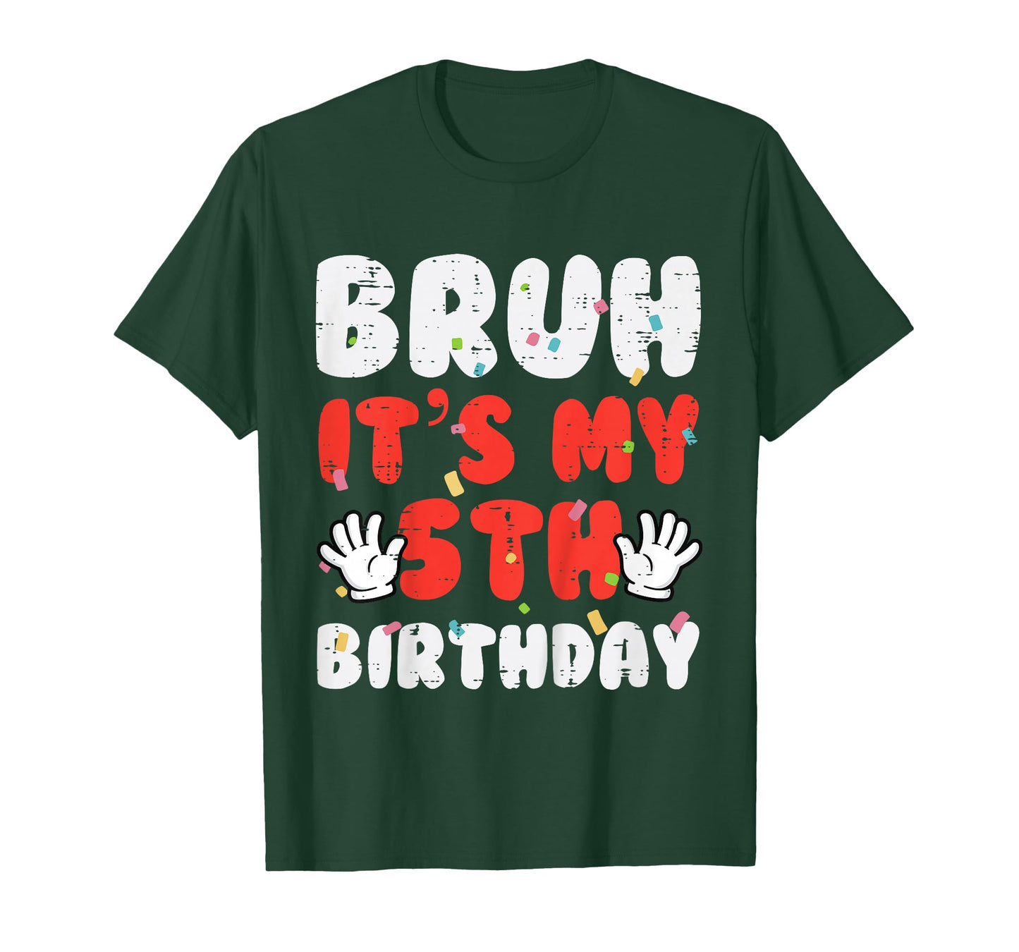 Kids Bruh Its My 5th Birthday Hands 5 Year Bday Boys Girls Kids T-Shirt