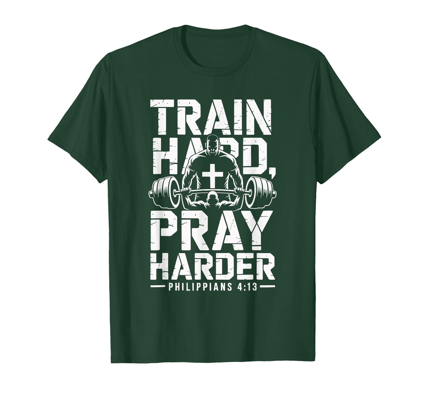 Train Hard Pray Harder Christian Personal Trainers T-Shirt
