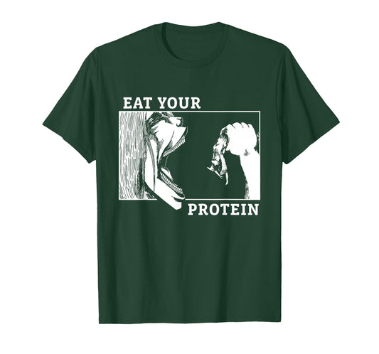 Eat Your Protein Man vs Beast Gym Fitness T-Shirt