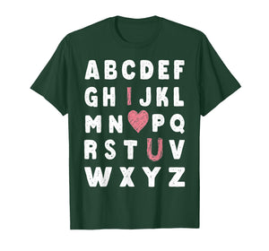 Alphabet ABC I Love You Valentines Day Heart T-Shirt