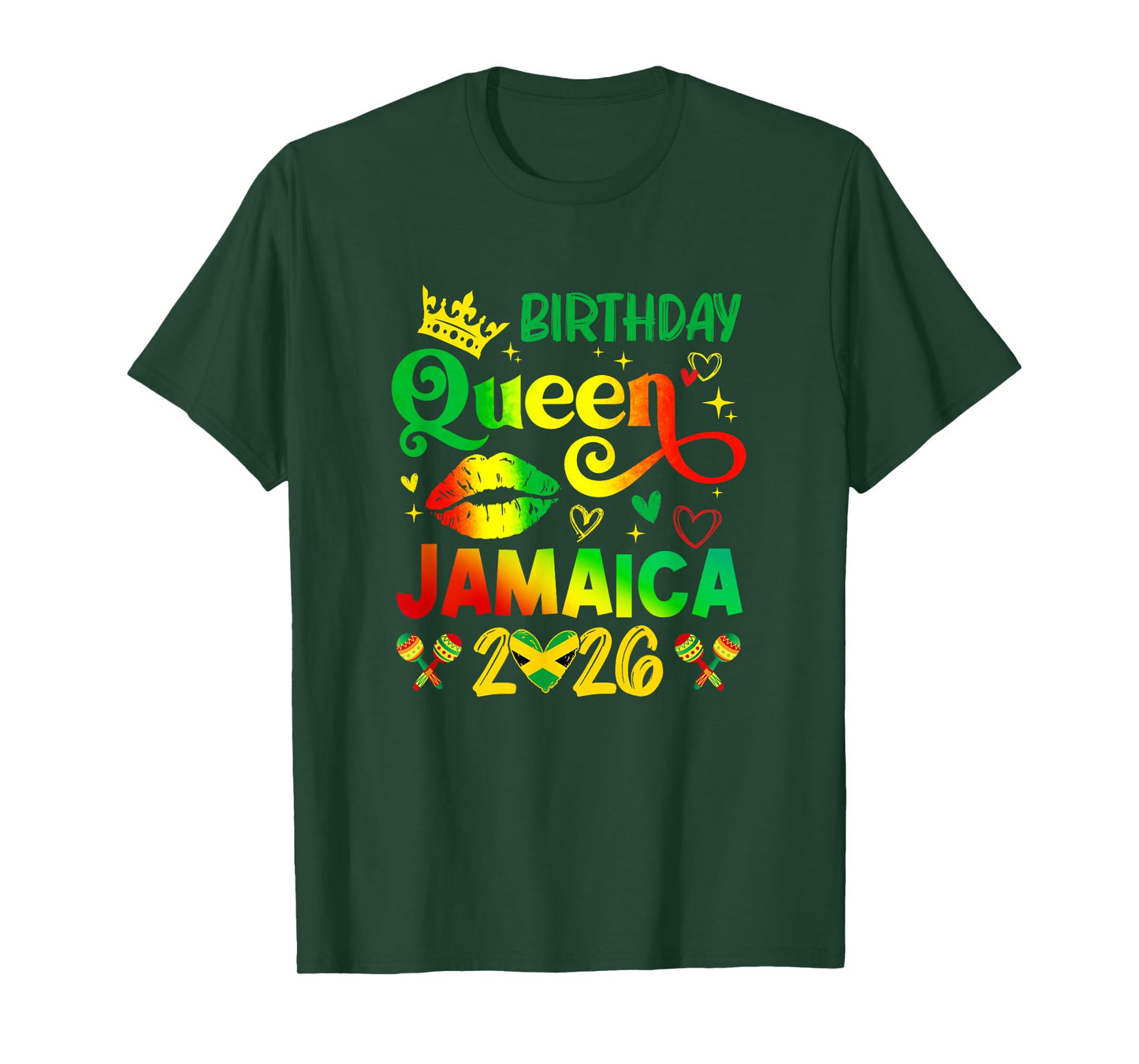 Funny Birthday Queen Jamaica 2026 Birthday Trip Vacation T-Shirt