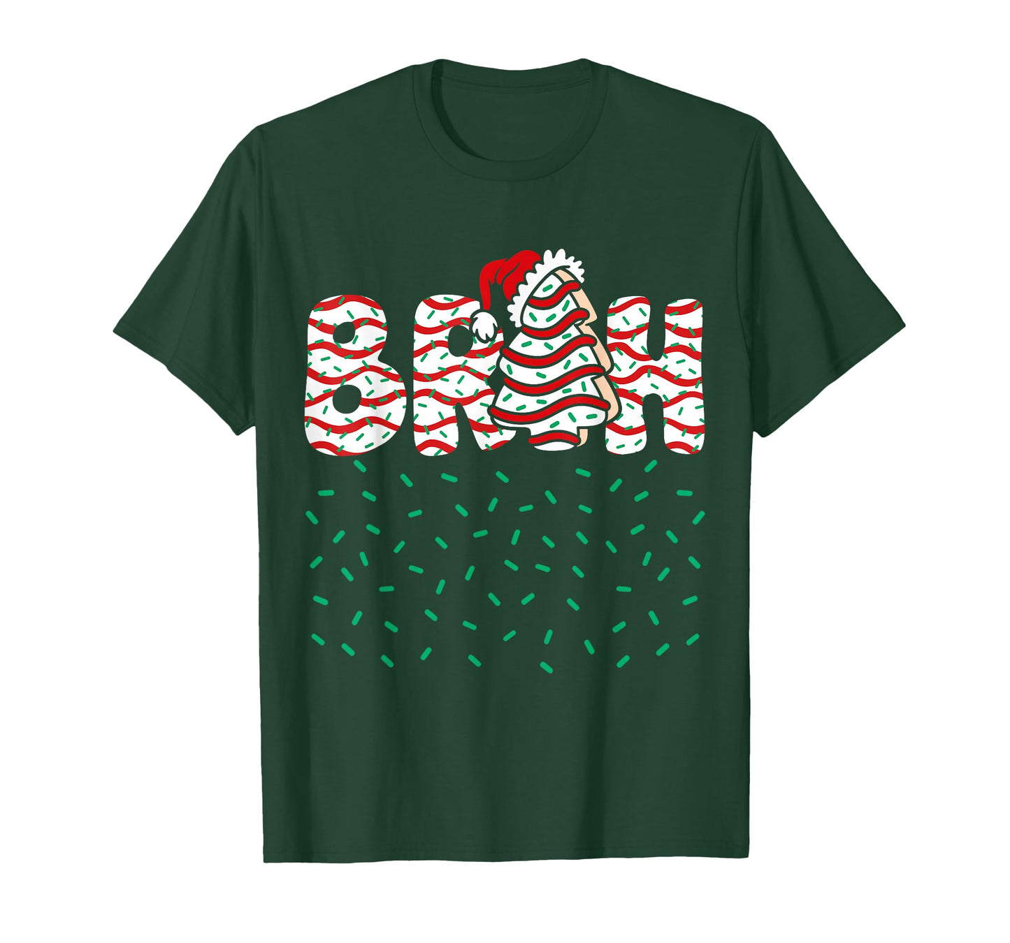 Bruh Christmas Tree Cake Teen Boys Funny Xmas Pajamas T-Shirt