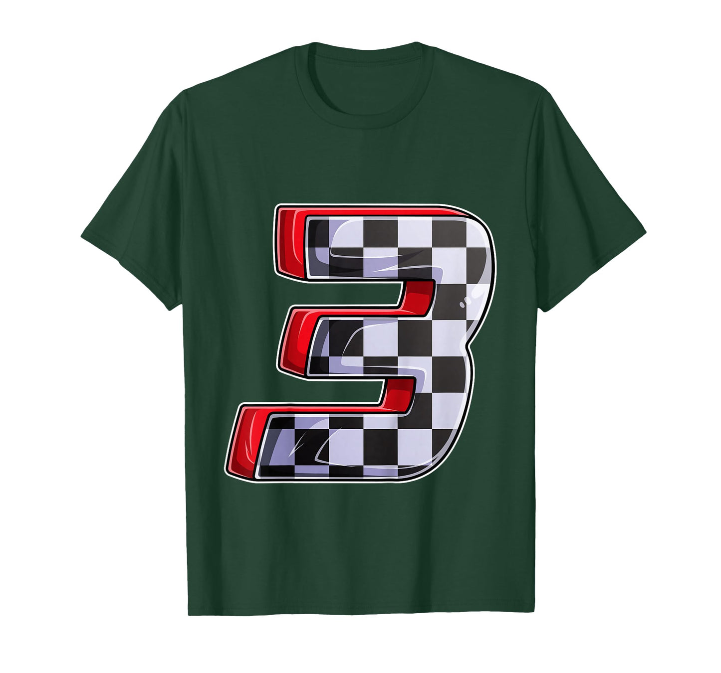 Boy Birthday 3 Three Race Car 3rd Birthday Racing Team Flag T-Shirt