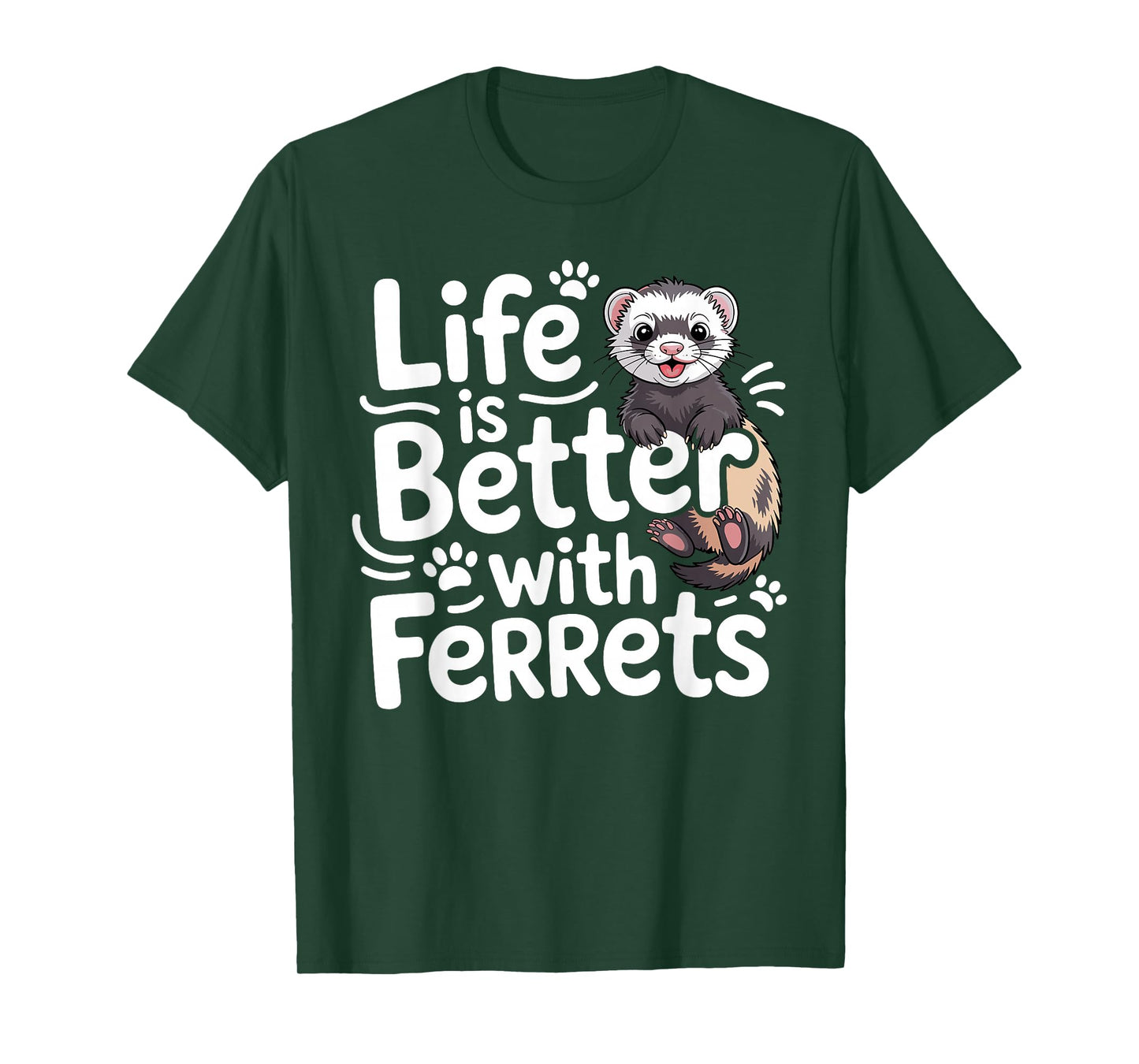 Cute Ferret Design for Men Women Kids Animal Ferret Lover T-Shirt