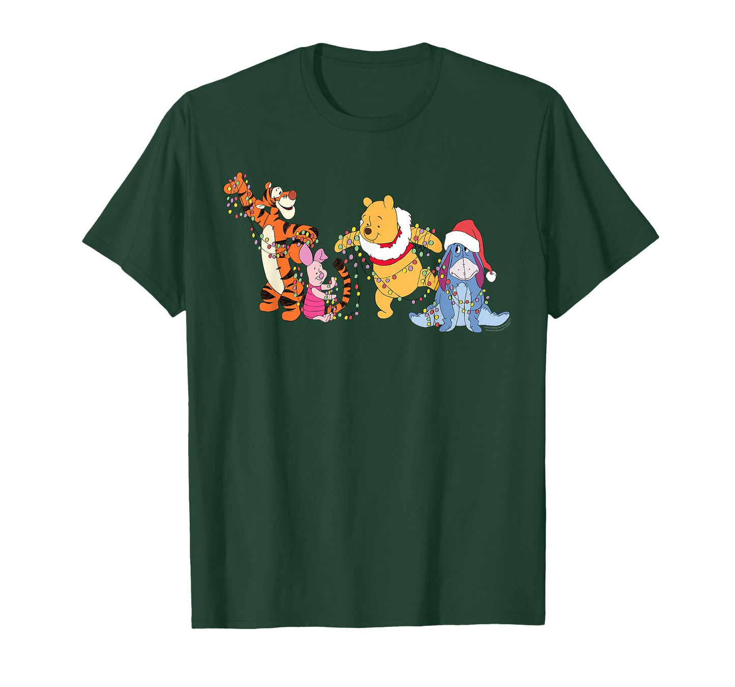 Disney Winnie The Pooh & Friends Christmas Lights Holiday T-Shirt