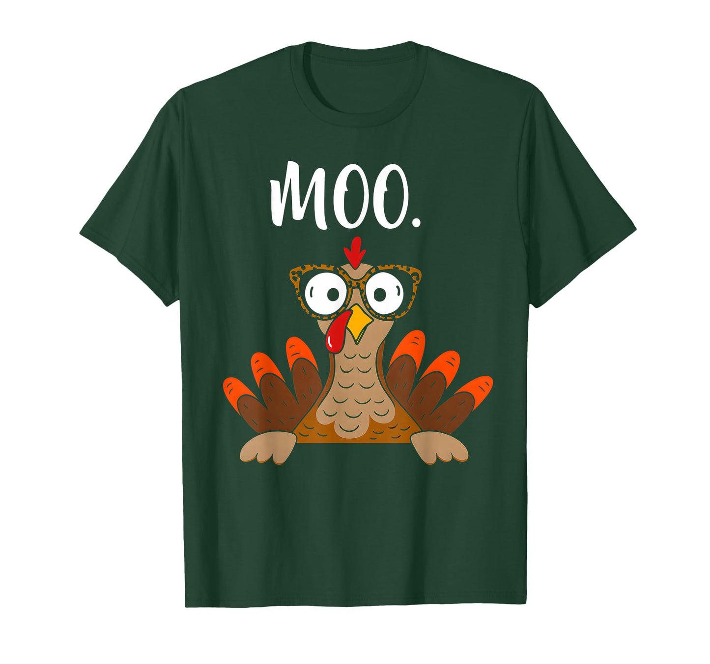 Turkey Face Moo Funny Thanksgiving Shirt Turkey moo T-Shirt