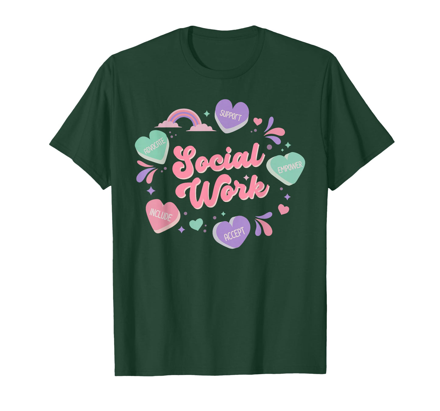 Social Work Candy Heart Valentines Day School Social Worker T-Shirt