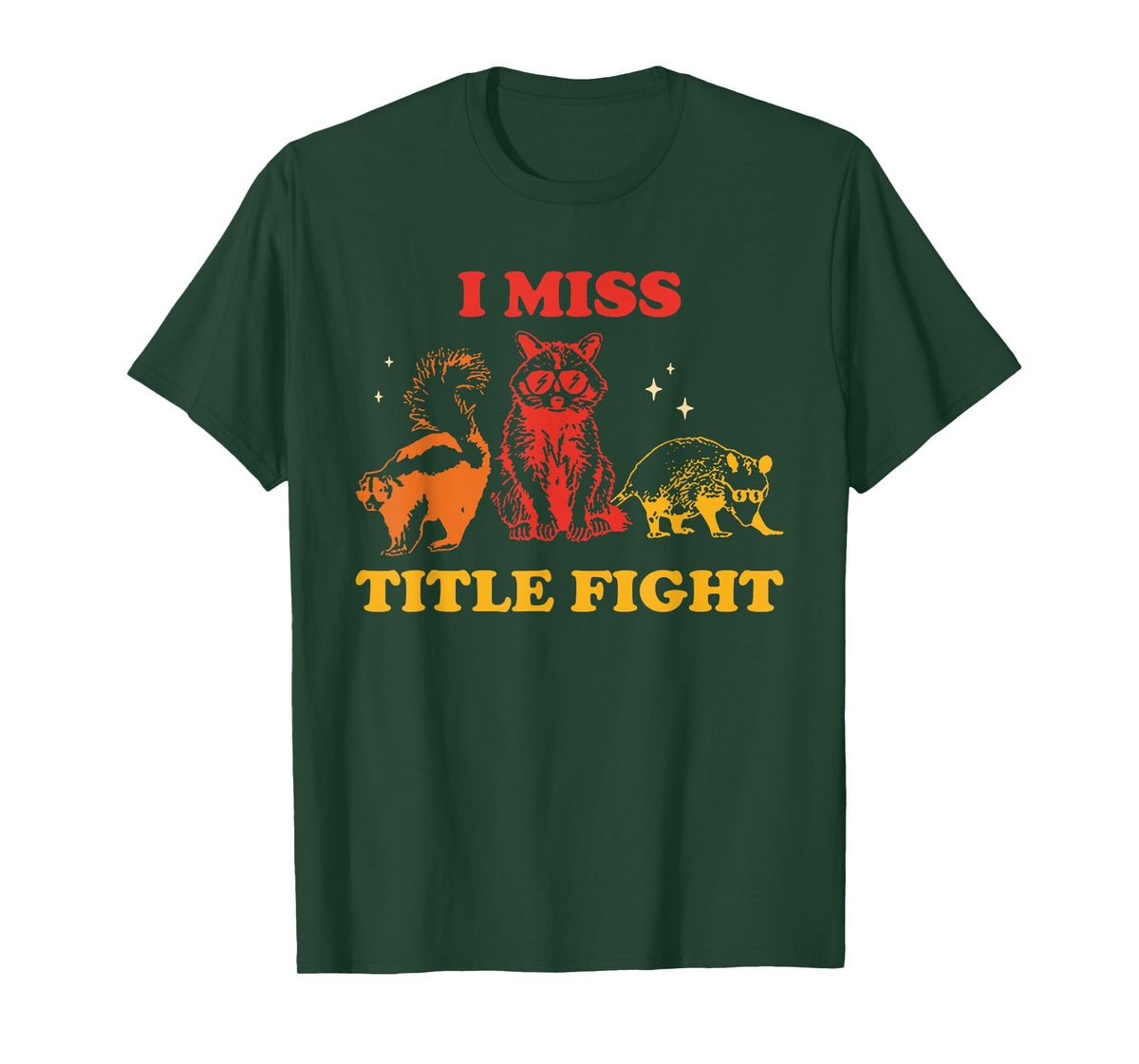 I Miss Title Fight Funny Animals Retro Vintage T-Shirt
