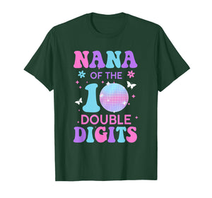 Nana of The Birthday Girl Double Digits Disco Ball 10th T-Shirt