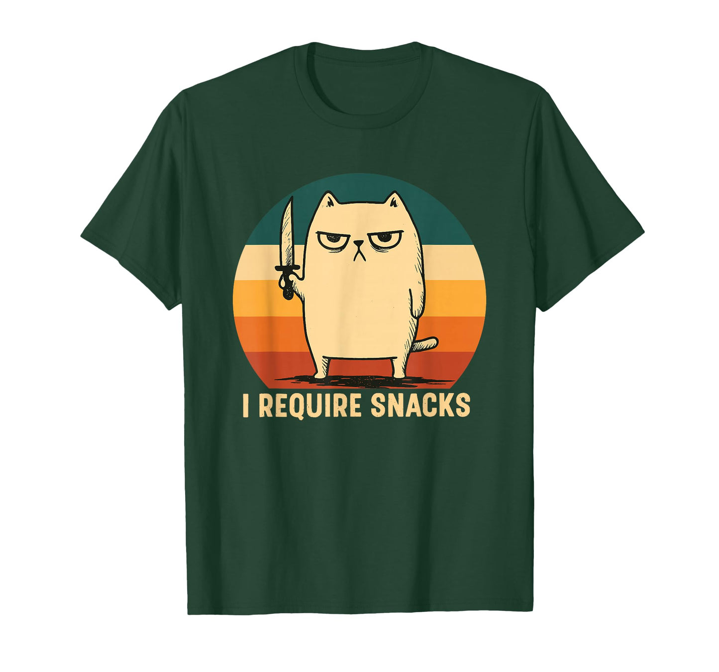 I Require Snacks Design Men Women Kids Funny Cat Meme T-Shirt