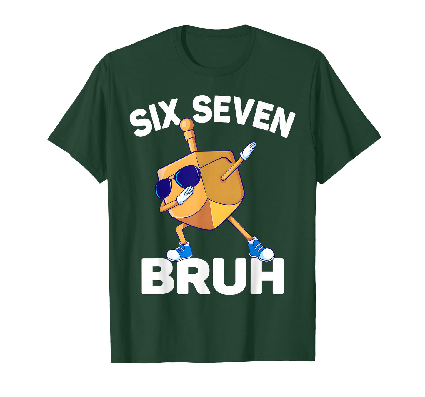 Six Seven Bruh Dabbing Dreidel Hanukkah Chanukah 67 Meme T-Shirt