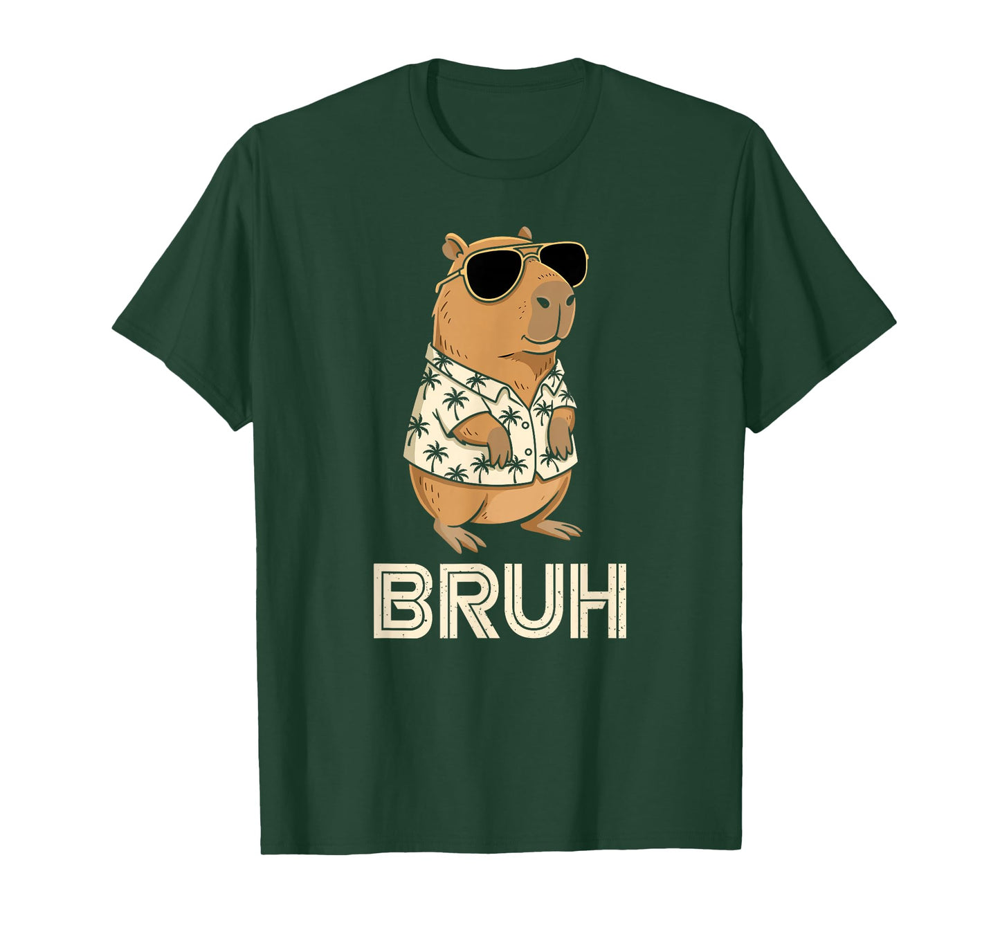 Sunglasses Capybara Bruh Funny Animal Meme Capy Rodent Boys T-Shirt