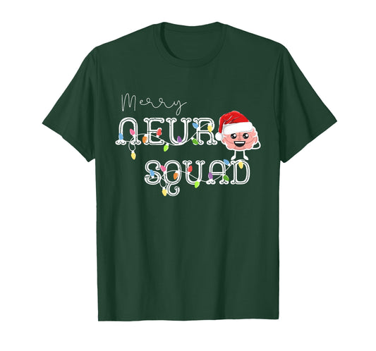 Merry Christmas Neuro Squad Brain Anatomy Neurologist Crew T-Shirt