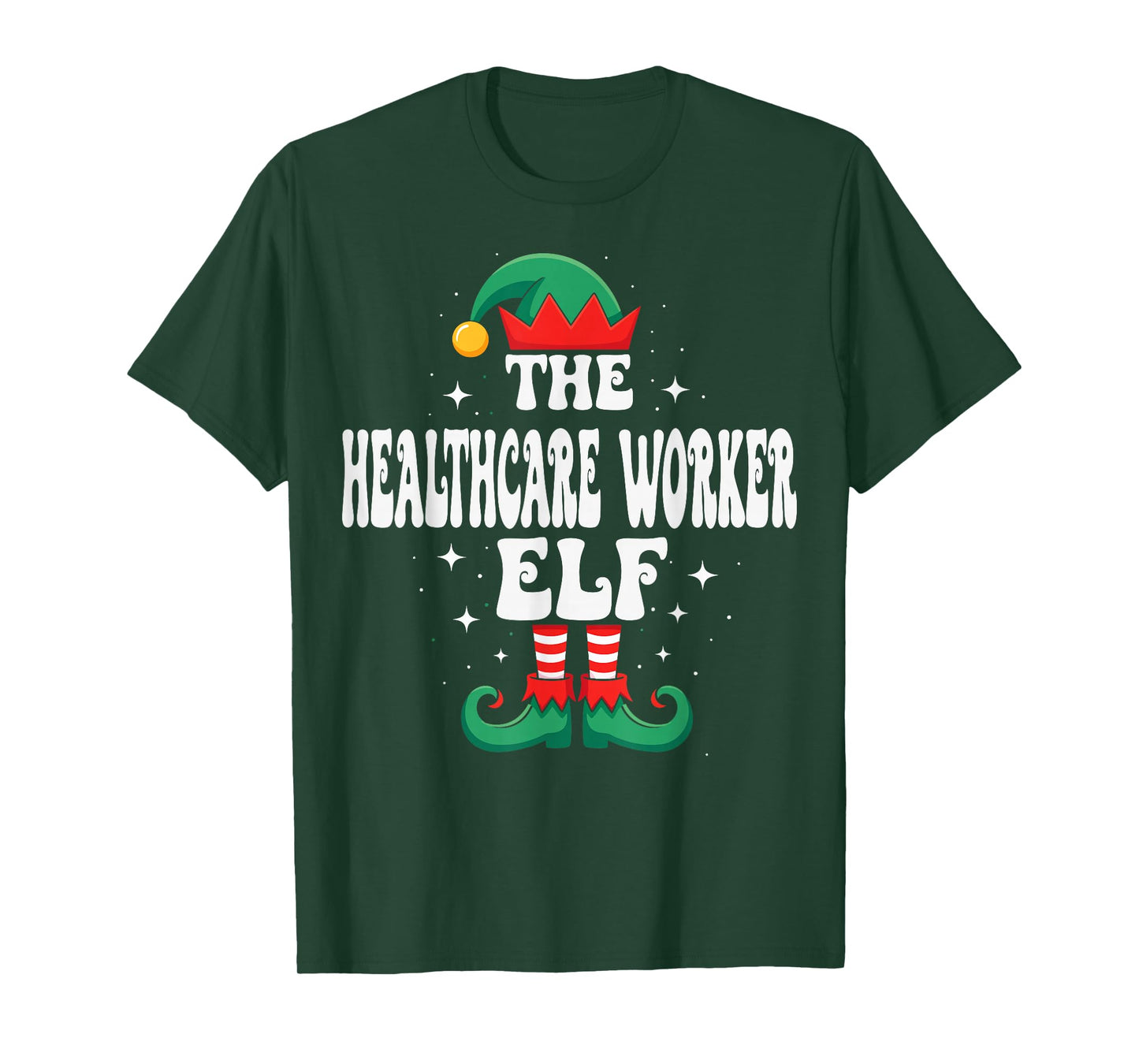 The Healthcare Worker Elf Funny Christmas Matching Family T-Shirt