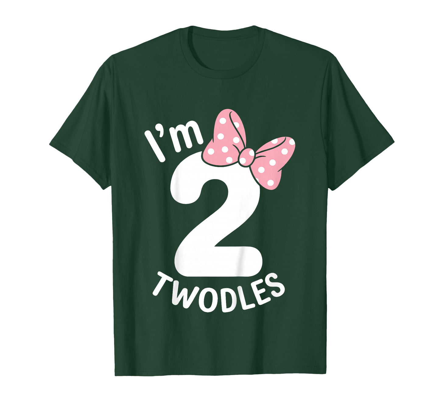 Kids I’m Twodles Pink Bow 2 Years Old 2nd Birthday Girl T-Shirt