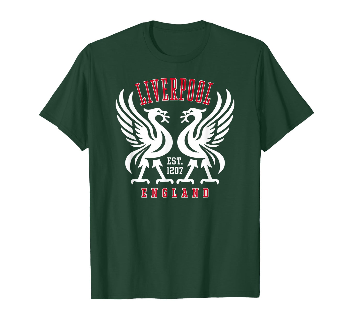 Liverpool England Est. 1207 Twin Liverbirds T-Shirt