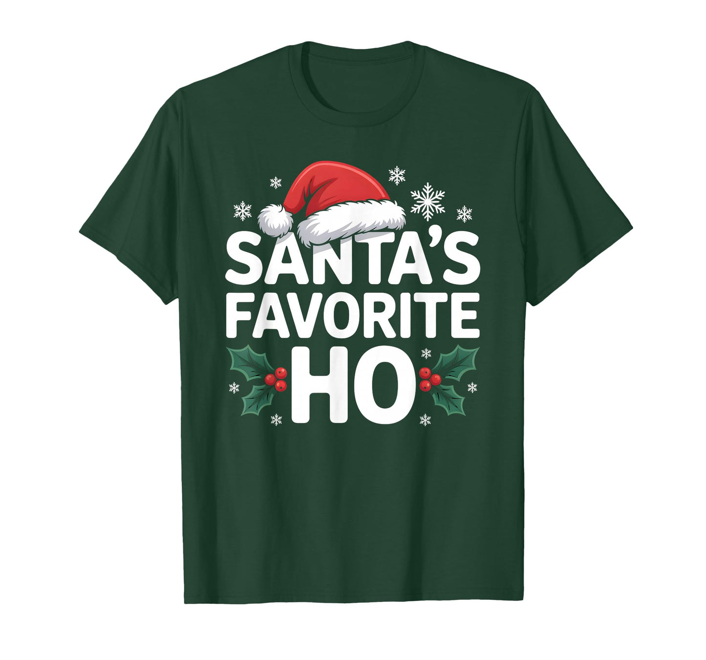 Santa's Favorite Ho tee Funny Christmas Graphic T-Shirt