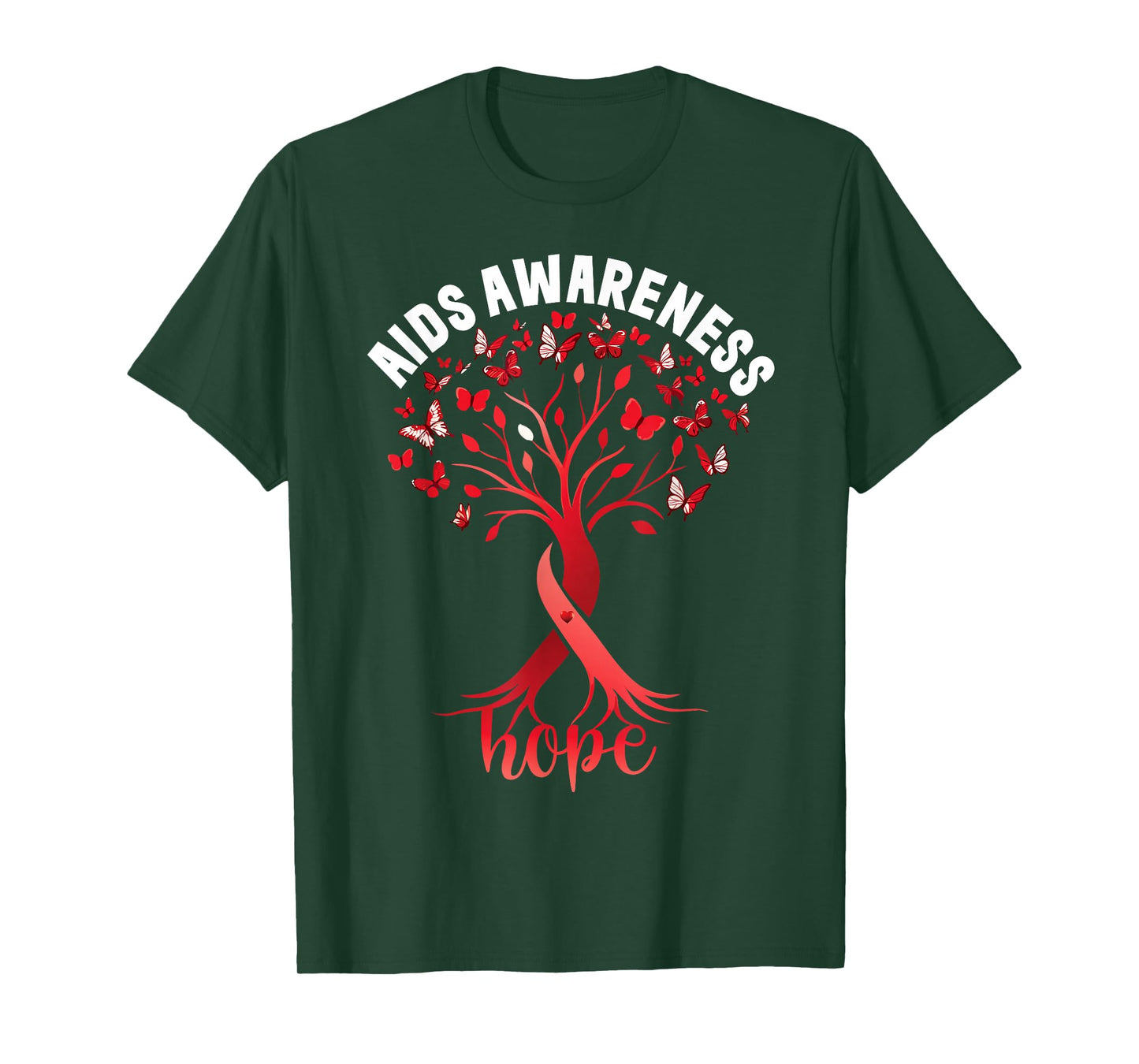AIDS/HIV Awareness World Aids Day Red Ribbon Hope Fight T-Shirt