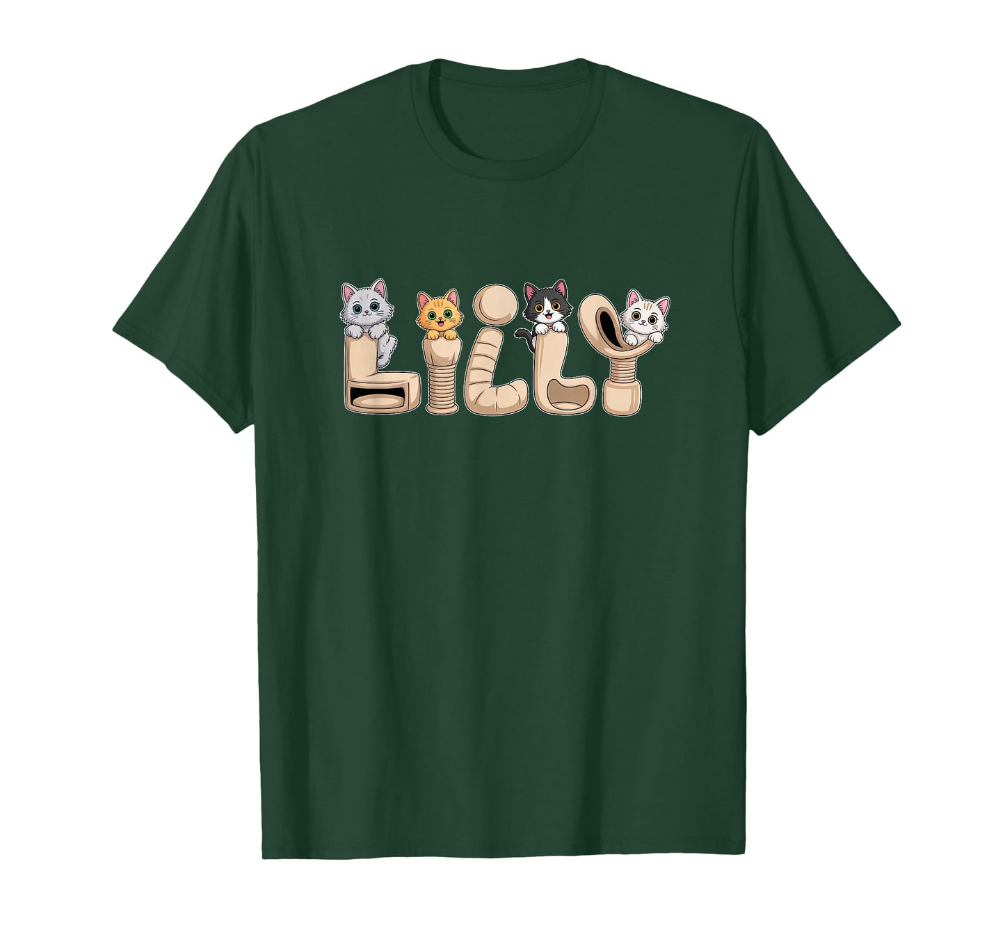 Lilly Cat Trees - Personalized Cute Name Word Art T-Shirt