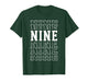 Nine 9th Birthday Layered Text 9 Year Old T-Shirt
