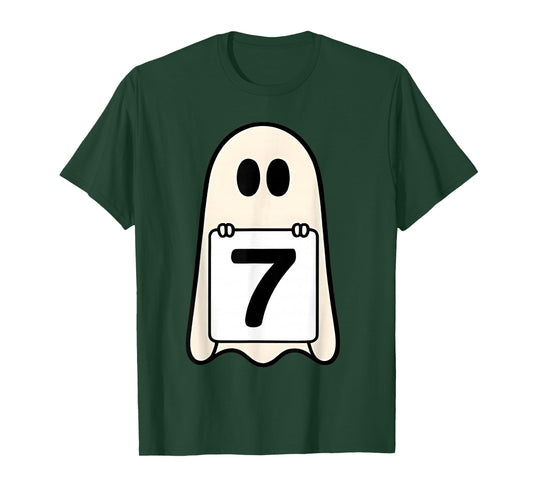 Spooky Number 7 Matching Halloween Costume Group Meme Ghost T-Shirt