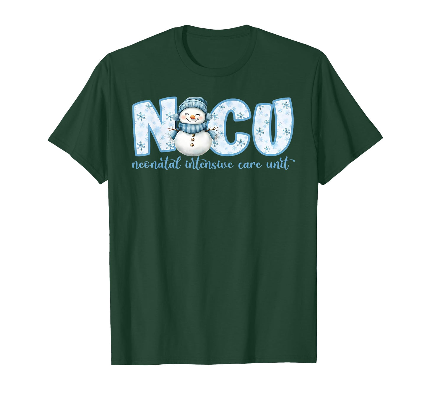 Winter NICU Nurse Xmas Snowman Neonatal Intensive Care Unit T-Shirt