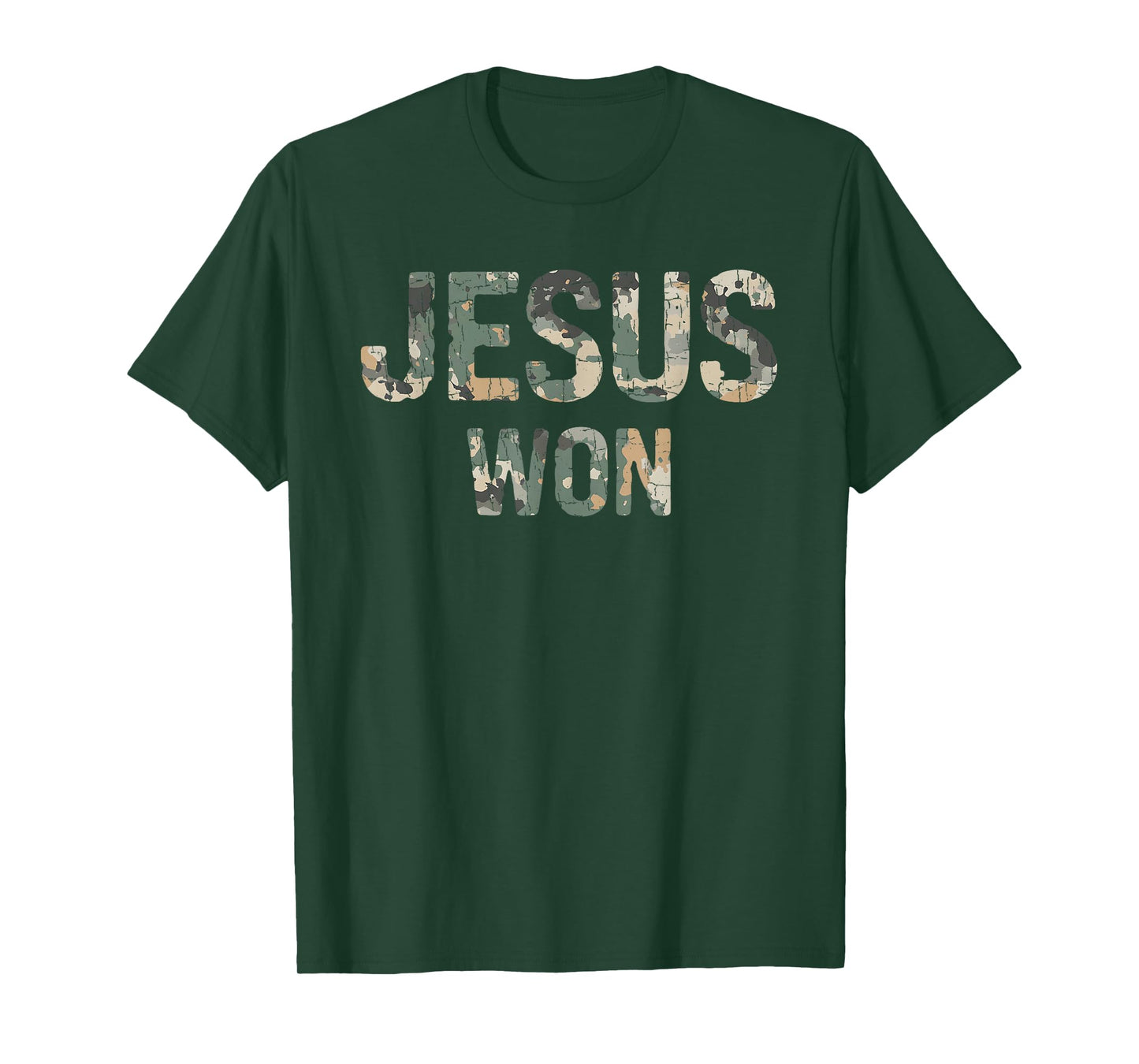 Vintage Camo Jesus Won Camouflage Natural T-Shirt