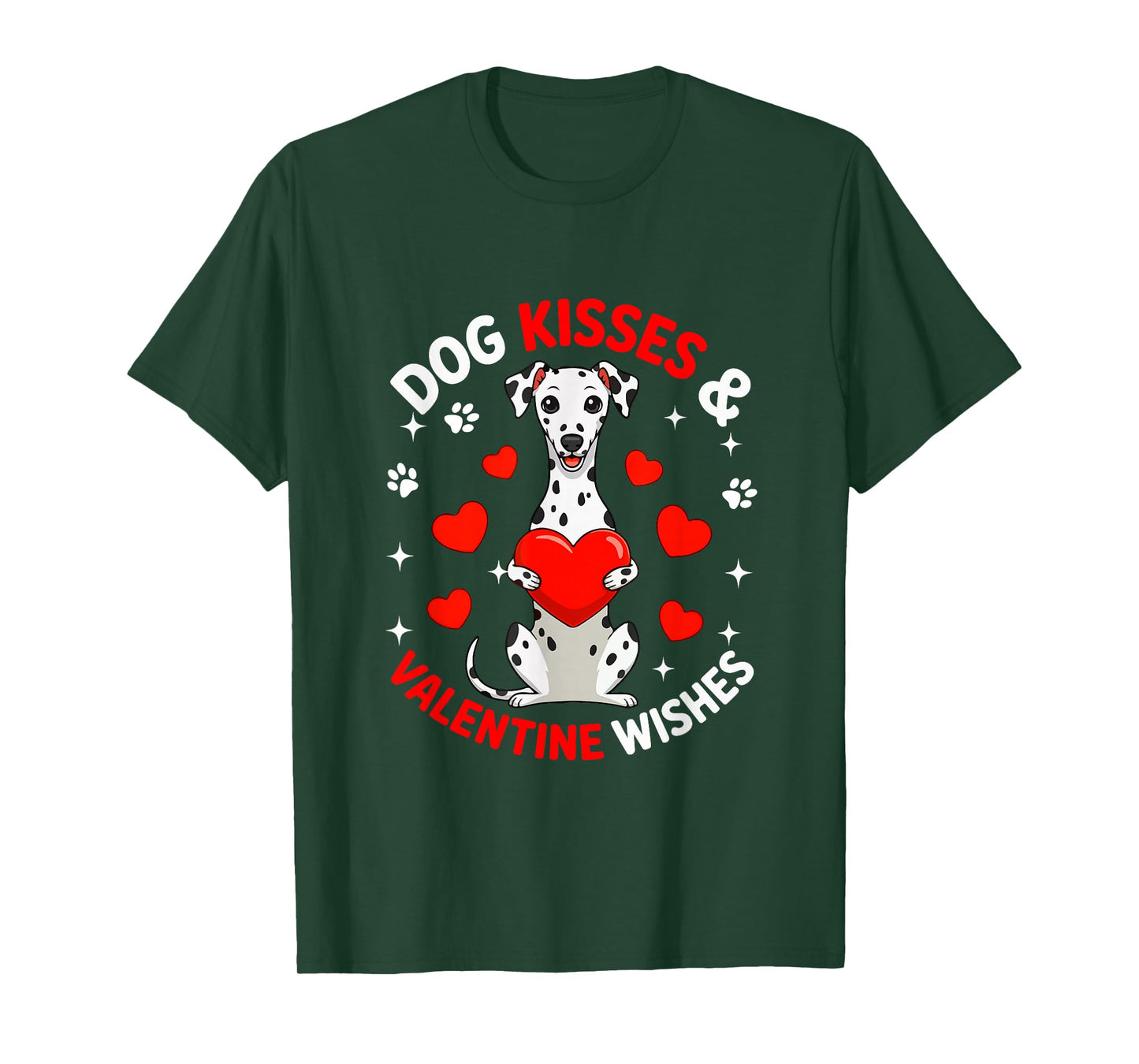 Dog Kisses and Valentine Wishes Cute Dalmatian Owner Kids T-Shirt