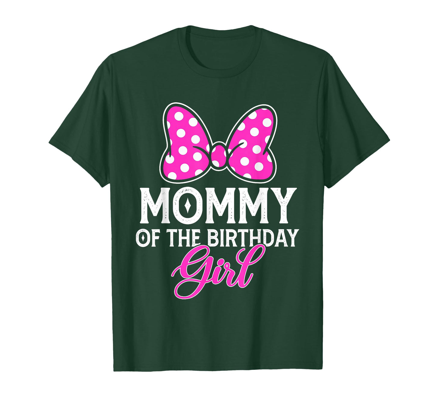 Mommy of The Birthday Girl Cute Pink Bow Family Matching T-Shirt