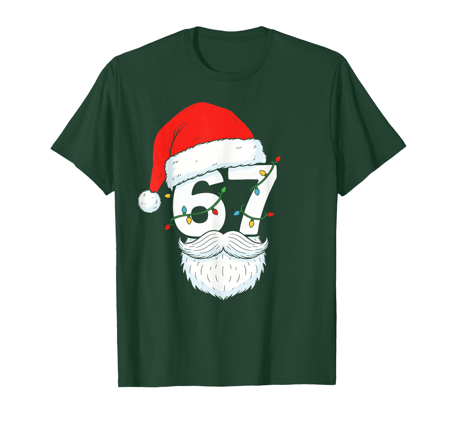 Trending Six Seven Meme Christmas 67 Santa Face Men Boys T-Shirt