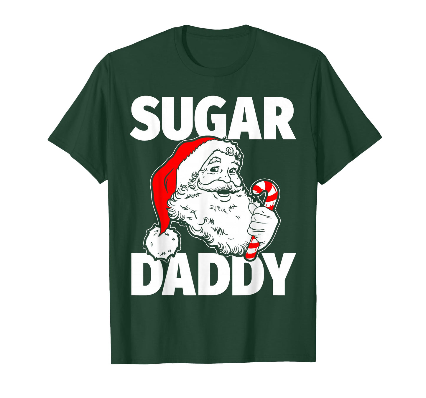 Sugar Vintage Daddy Santa Claus Candy Cane Adult Christmas T-Shirt