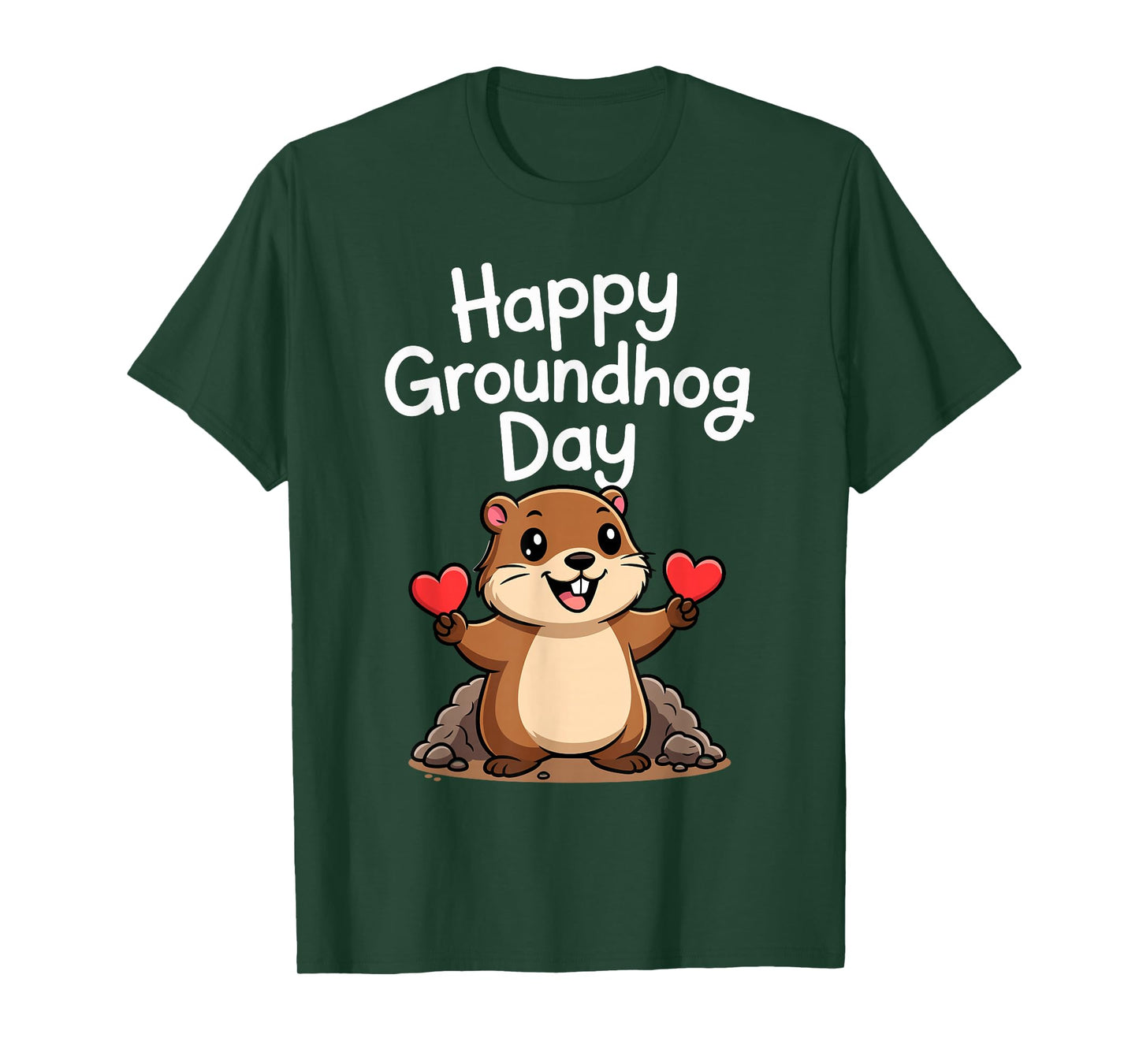 Punxy Phil's Groundhog Day Cute Heart Design February 2nd T-Shirt