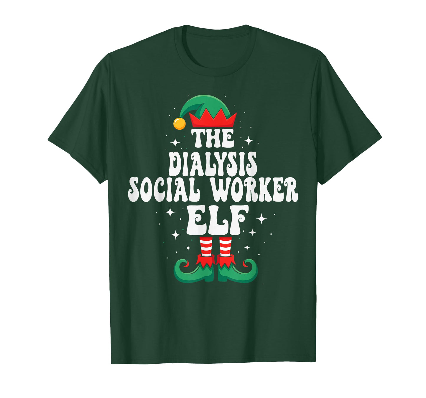 The Dialysis Social Worker Elf Funny Christmas T-Shirt