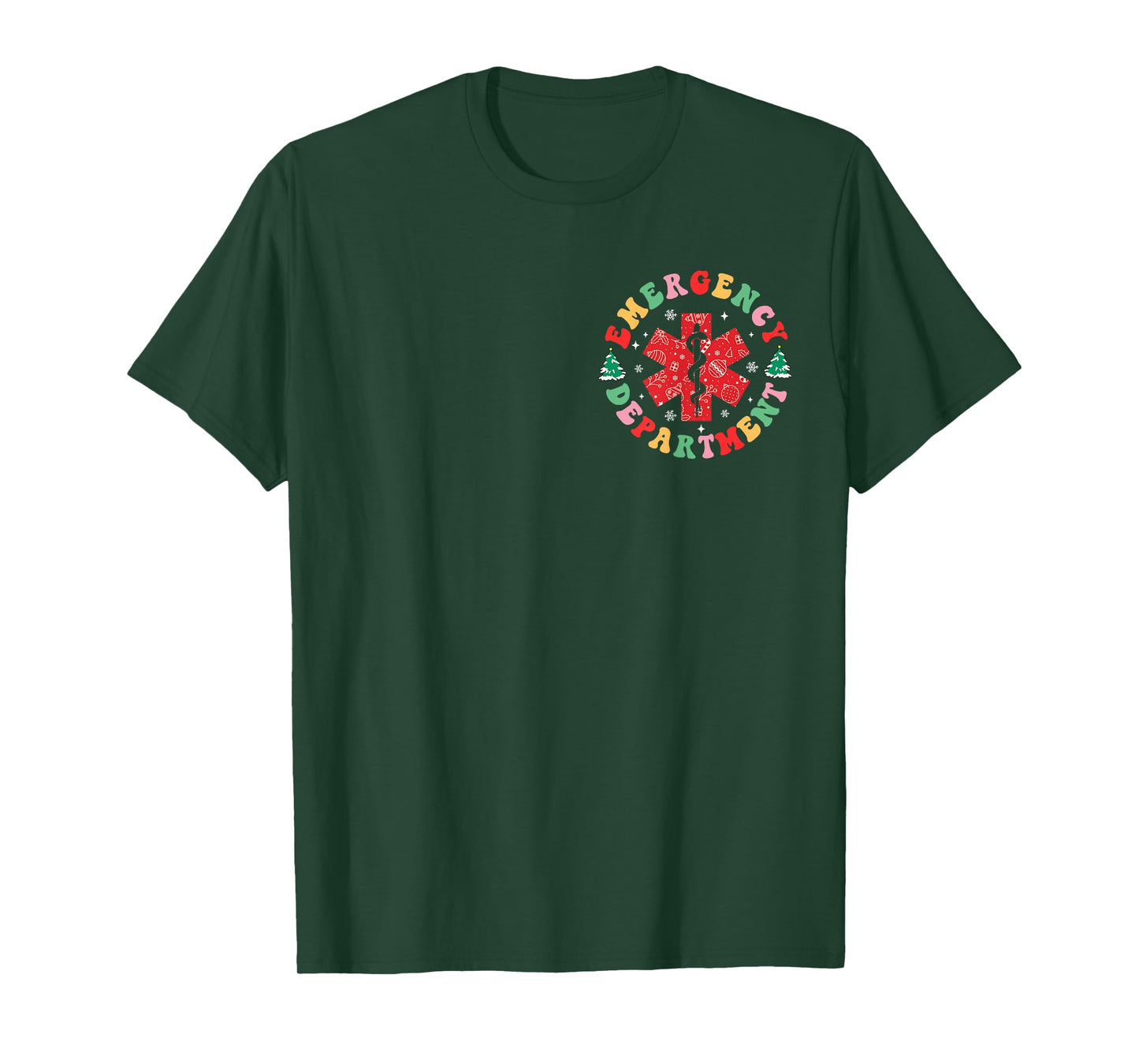 Emergency Department Christmas Er Nurse 2 Sided T-Shirt