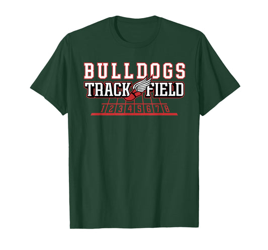 Bulldogs Track and Field Red Bulldog School Spirit T-Shirt