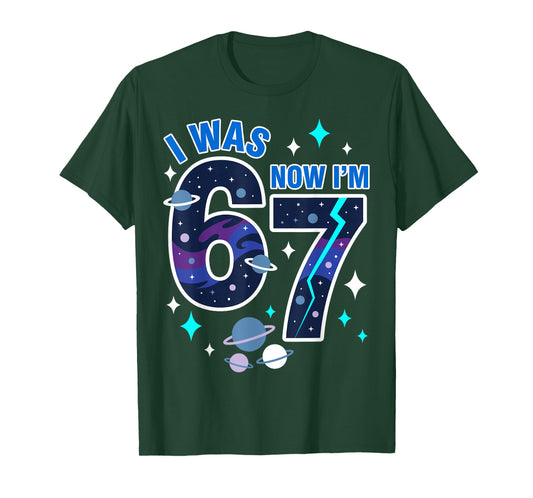 Kids I was 6 Now I'm 7 Boy 6 7 Birthday T-Shirt