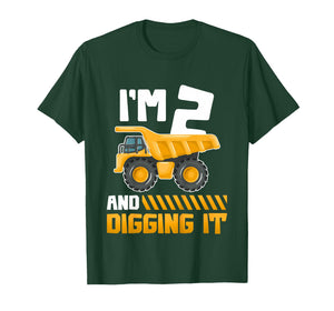 Two 2yr 2nd Birthday Construction Boys Girls 2 Years Old T-Shirt